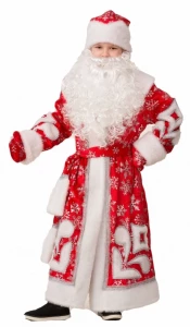 Детский карнавальный костюм Дед Мороз «Узор» для мальчиков