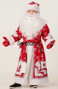 Детский карнавальный костюм Дед Мороз «Узор» для мальчиков