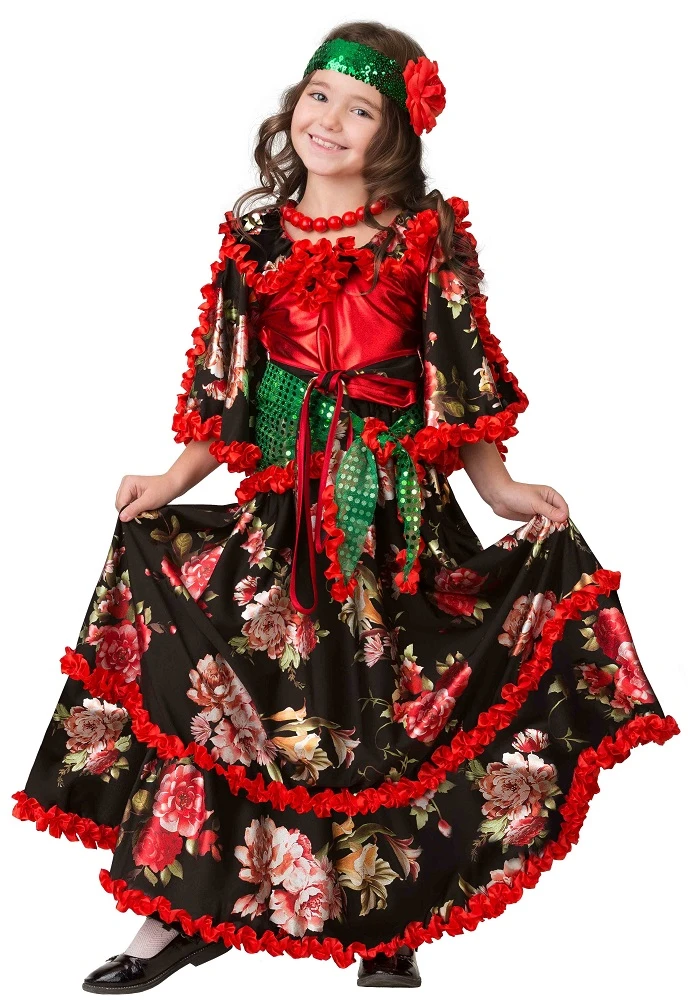 Детский карнавальный костюм Цыганка «Аза» для девочек