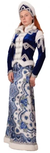 Новогодний костюм Снегурочка «Руслана» женский для взрослых