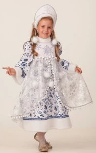 Детский карнавальный костюм Снегурочка «Новогодняя» для девочек