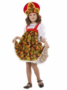 Детский маскарадный костюм «Хохлома» для девочек
