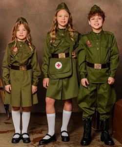 Военный костюм «Солдатка» ВОВ для девочек