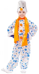Детский новогодний костюм Снеговик «Снежок» для мальчиков и девочек