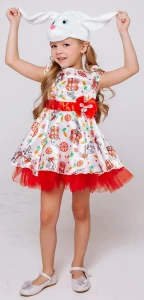 Детский карнавальный костюм Зайка «Лена» для девочек