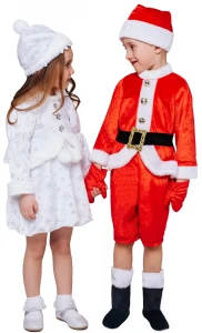 Детский карнавальный новогодний костюм Снегурочка «Малышка» для девочки