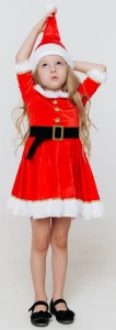 Детский карнавальный костюм «Мисс Санта» для девочек
