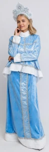 Карнавальный новогодний костюм Снегурочка «Настенька» для взрослых