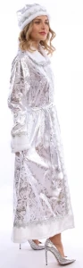 Карнавальный новогодний костюм «Снегурочка» (сатин) для взрослых