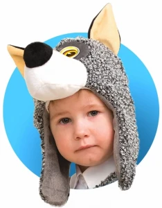 Детская маскарадная Шапочка «Волчонок» для девочек и мальчиков