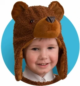 Детская маскарадная Шапочка «Медвежонок» для девочек и мальчиков