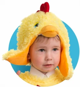 Детская маскарадная Шапочка «Цыпленок Миня» для девочек и мальчиков