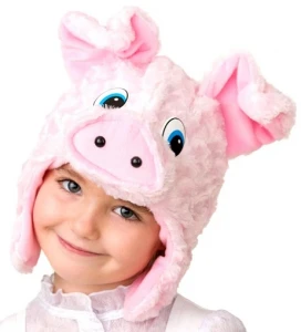 Детская маскарадная Шапочка «Свинка Клуша» для девочек и мальчиков