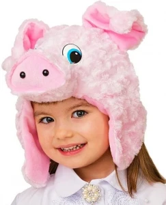 Детская маскарадная Шапочка «Свинка Клуша» для девочек и мальчиков