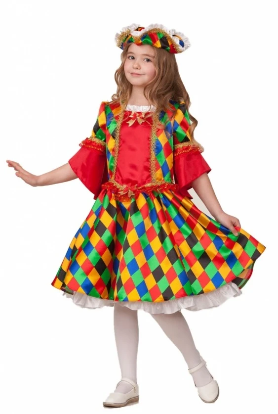Детский карнавальный костюм «Коломбина» для девочек