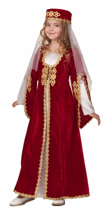 Карнавальный Национальный костюм «Кавказский» (бордо) для девочек