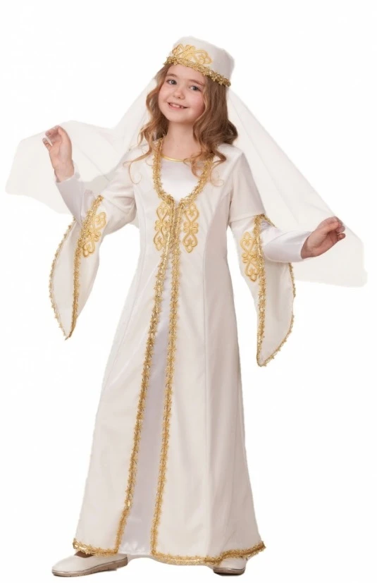 Карнавальный Национальный костюм «Кавказский» (белый) для девочек