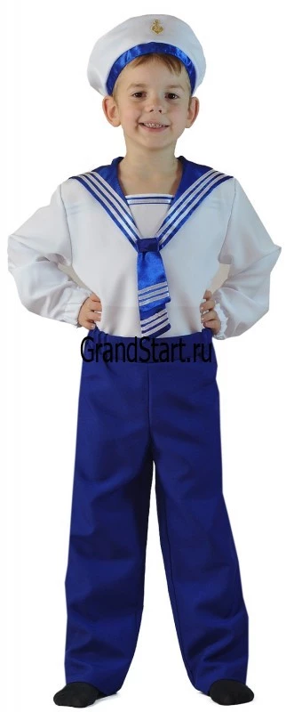 Детский костюм Моряк № 2 (бескозырка, жилет с воротником)