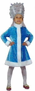 Карнавальный костюм «Снегурочка» (велюр) для девочек