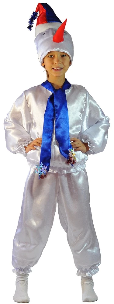 Карнавальный костюм Снеговик снежный, рост 110 см (Батик)