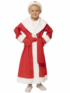 Детский новогодний костюм «Дед Мороз» (красный) для мальчиков