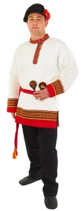 Русская народная Рубаха «Косоворотка» с кушаком мужская