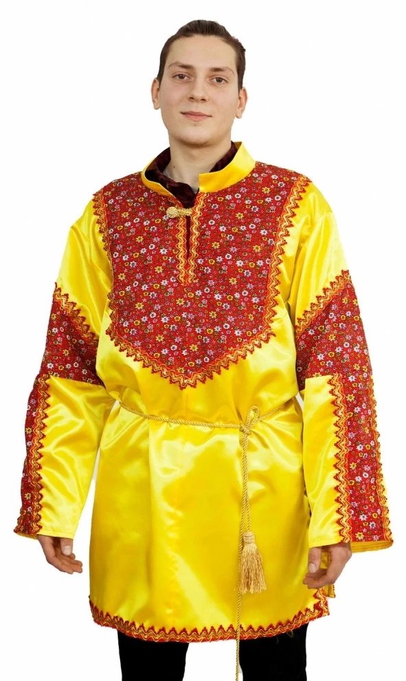 Рубаха карнавальная «Русский Богатырь» (желтая) для взрослых