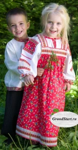 Русский Народный Фольклорный костюм «Машенька» для девочек