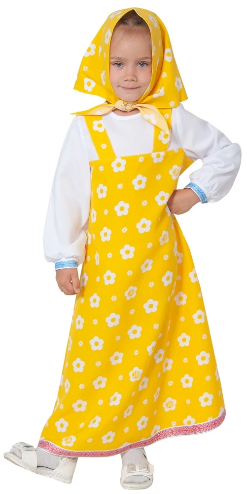 Карнавальный костюм «Маша» (желтый) для девочек