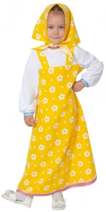 Карнавальный костюм «Маша» (желтый) для девочек