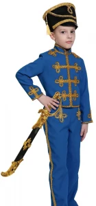 Карнавальный костюм «Гусар» (синий) для мальчиков