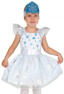 Детский новогодний костюм «Снежинка» (лайт) для девочек