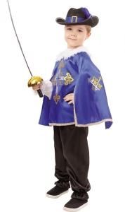 Карнавальный костюм «Мушкетёр» (синий) детский