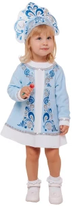 Детский карнавальный костюм «Снегурочка» для девочек