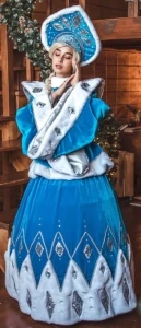 Аниматорский костюм «Снегурочка» (голубая) женский