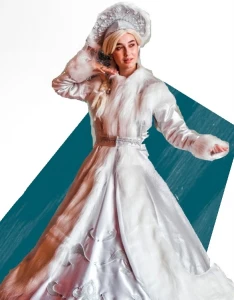 Аниматорский костюм «Снегурочка» (серебряная) женский