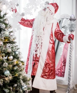 Новогодний костюм «Дед Мороз» (красный) для аниматоров
