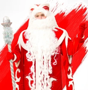 Аниматорский костюм «Дед Мороз» с узором (красный)