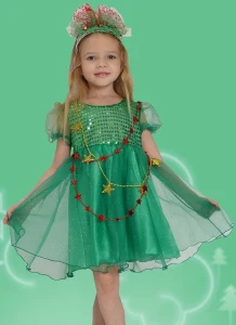 Карнавальный костюм Ёлочка «Зеленая» для девочек
