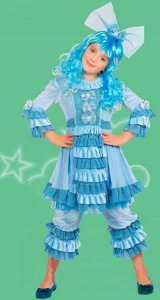 Карнавальный костюм «Мальвина» (в голубом) для девочек
