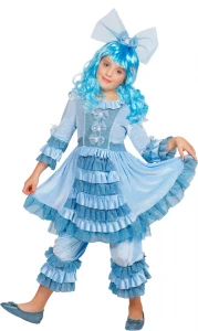 Карнавальный костюм «Мальвина» (в голубом) для девочек