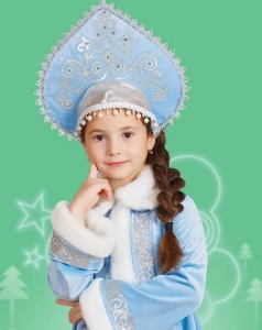 Карнавальный костюм Снегурочка «Вьюжная» для девочек