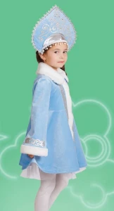 Карнавальный костюм Снегурочка «Вьюжная» для девочек