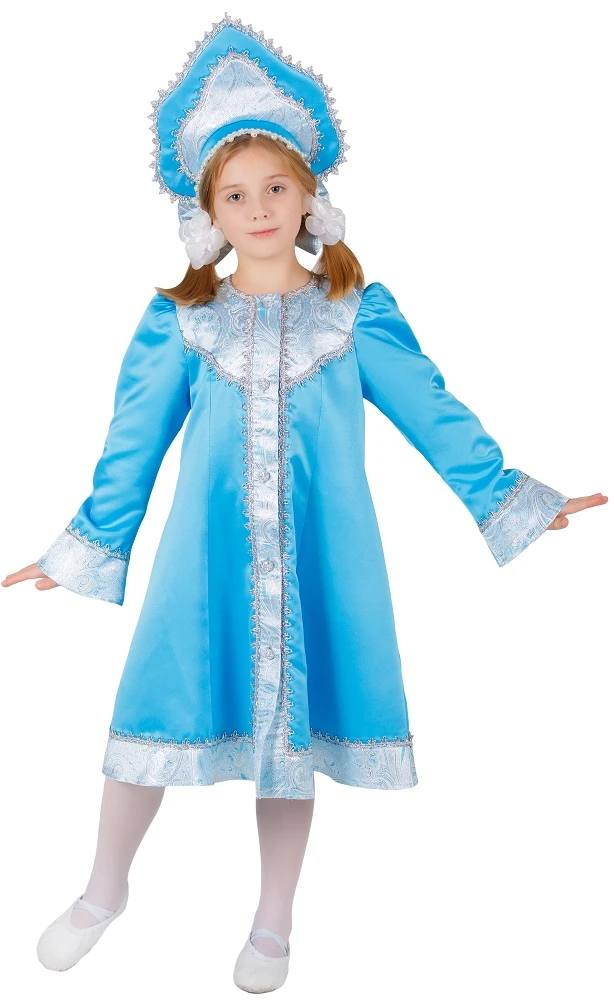 Карнавальный костюм Снегурочка «Лазурная» для девочек