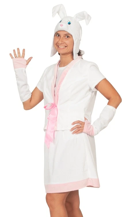 Карнавальный костюм Зайка «Белая» женский