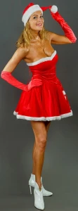 Карнавальный костюм «Малышка Санта» для женщин