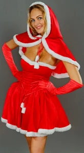 Карнавальный костюм «Малышка Санта» для женщин