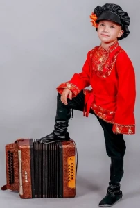 Русский Народный костюм «Косоворотка» (красная) для мальчиков