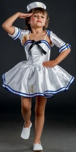 Карнавальный костюм «Морячка» (в белом) для девочки