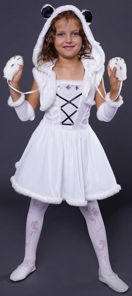 Карнавальный костюм «Белый Мишка» для девочки
